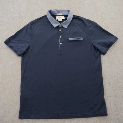 Penguin Polo Shirt Mens Extra Large Blue Long Sleeve Contrasting Trim Logo Slim - Image 1 of 4