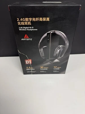 Artiste D1 2.4G цифровые беспроводные наушники Hi-Fi с зарядной док-станцией и кабелями - Изображение 1 из 4