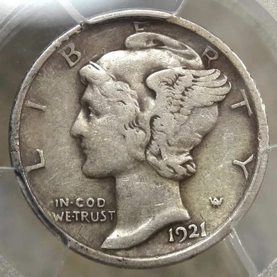 1921 Mercury Dime, PCGS VF-30, Original Semi Key Date - Image 1 of 4