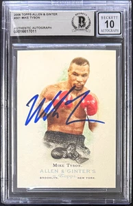 Mike Tyson Signed 2006 Topps Allen & Ginter Card #301 Beckett 16617011 Auto 10 - Picture 1 of 2
