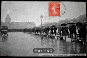 Nr. 2 PARIS ÜBERSCHWEMMUNGEN VON 1910 ESPLANADE DES INVALIDES geschrieben - Bild 1 von 2
