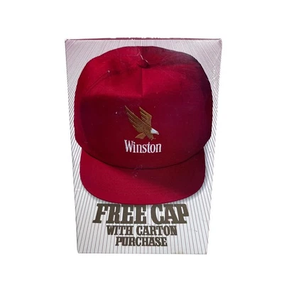 Boné promocional vintage Winston novo na caixa logotipo adulto águia vermelha publicidade snapback - Imagem 1 de 4