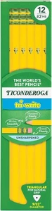 Ticonderoga Tri-Write Wood-Cased Pencils, 2HB 1 Count (Pack of 12), Yellow - Picture 1 of 8