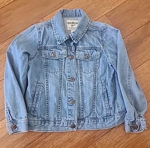 Osh Kosh Bgosh Jean Denim Trucker Jacket 100% Cotton Kids Size 10 - Picture 1 of 3