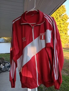 Adidas Peru Jacket Futbol Soccer Mens X Large Red Sash Vintage  - Picture 1 of 10