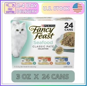 Purina Fancy Feast Classic Pate Wet Cat Food Variety Pack, 3 oz Cans (24 Pack)