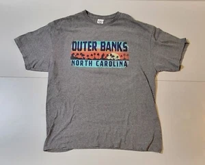 Vintage Delta Outer Banks North Carolina T-Shirt XL  Gray Spell Out - Picture 1 of 8