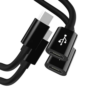 2 x MICRO USB to USB-C TYPE C MALE BLACK ADAPTOR CONVERTER FOR SAMSUNG S20 S21 - Picture 1 of 8