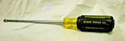 Klein Tools 3/16" Nut Driver 6 Inch Hollow Shaft, Cushion Grip 646-3/16 - Image 1 of 4