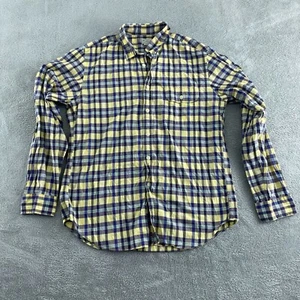 J.Crew Mens Madras Plaid Button-Down Shirt Size L Yellow & Blue 5252 - Picture 1 of 8