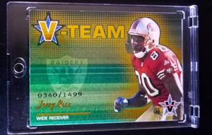 2001 PACIFIC VANGUARD #19 JERRY RICE "V-TEAM" INSERT #340/1499, 49ERS HOF - Picture 1 of 3