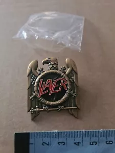 SLAYER Pin Badge Heavy Thrash Metal Show No Mercy Hell Awaits Black Magic New - Imagen 1 de 3