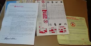 Medias Rojas - Carta de Huelga 1981, Formulario de Orden WS Tix 1986, Programa de Retraso de Huelga 1995 - Imagen 1 de 7