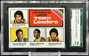 1975-76 Topps Lakers Leaders Gail Goodrich Cazzie Russell SGC 96 MINT 9 #125