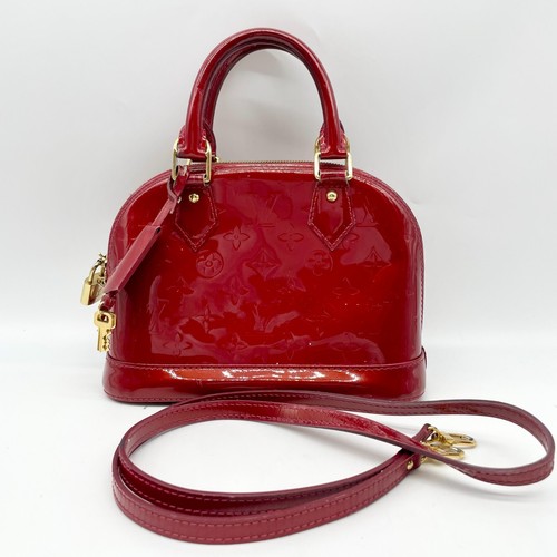 LOUIS VUITTON（LV） Borsa a mano Louis Vuitton 2 vie tracolla Alma BB pelle verniciata rossa M91606 originale