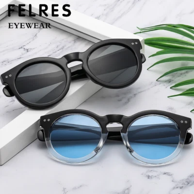 Gafas de sol redondas de moda retro para hombres mujeres gafas de sombra para conducción al aire libre UV400 Foto 1 de 4