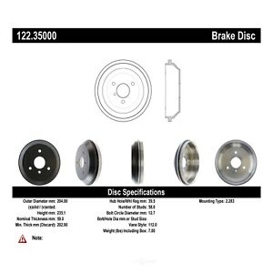 Rr Brake Drum Centric Parts 122.35000