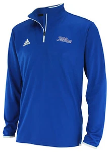 Adidas NCAA Men's Tulsa Golden Hurricanes Climalite Quarter Zip Pullover, Royal - Picture 1 of 4