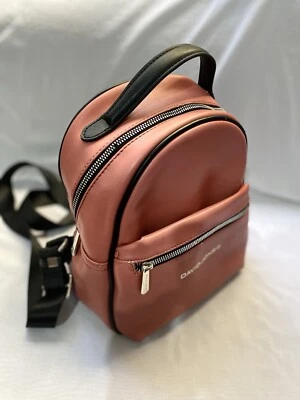 Women's backpack, David Jones, medium, ecological leather, brick, simple - Image 1 of 4