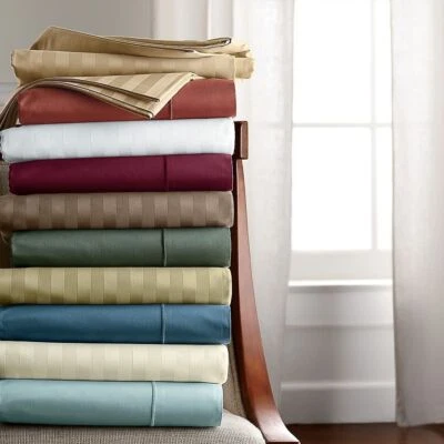 Cal King Size - Juego de sábanas/funda de almohada plana/ajustada - 1200 TC algodón orgánico Foto 1 de 4