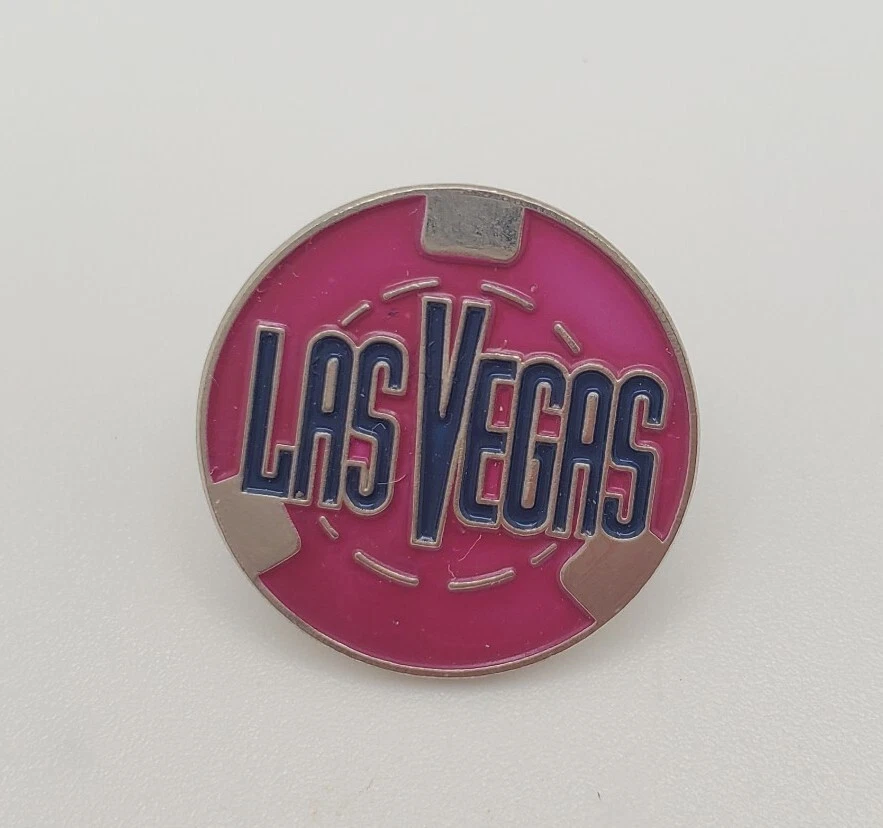 Las Vegas Royal Flush Lapel Pin - Vegas Sign With Playing Cards Design