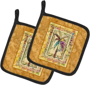 Palm Tree Pair of Pot Holders 8614PTHD - Picture 1 of 4