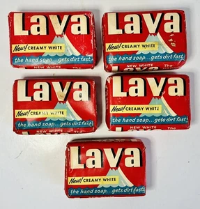 Vintage Lot of 5 White 4.5 oz Bars of LAVA Soap Original Packaging - Picture 1 of 2