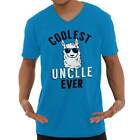 Coolest Best Uncle Ever Funcle Llama Gift V Neck T Shirts for Men V-Neck Tees