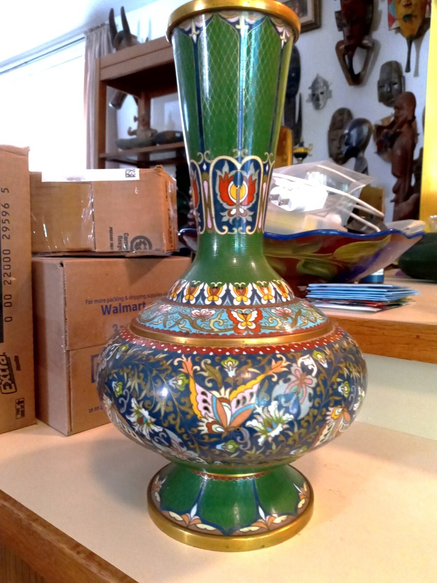 1822  七宝焼　景泰藍　花瓶2客　りんご型蓋物1客 1822 七宝焼 景泰藍 花瓶2客 りんご型蓋物1客 - メルカリ