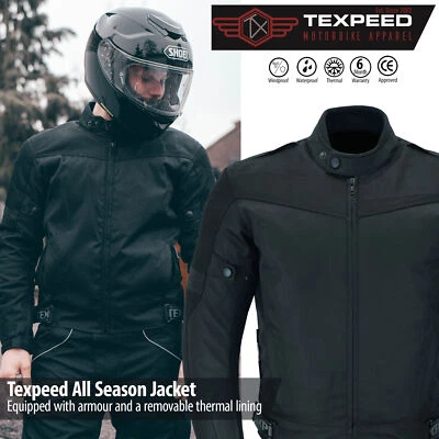 Motorrad Jacke Thermo Wasserfest Ce Armour Cordura Textil Biker - Bild 1 von 4