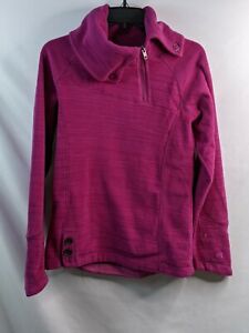 Avalanche Sweater Womens Small Purple Button Collar Zip Long Sleeve Polyester