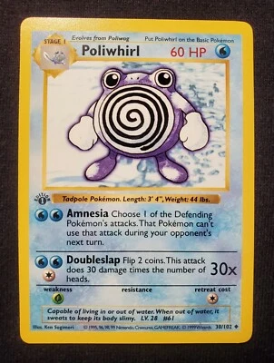 1999 Pokemon Base Set Shadowless 1st Edition Poliwhirl Mint-Near Mint+ UNUSED! - Image 1 of 4
