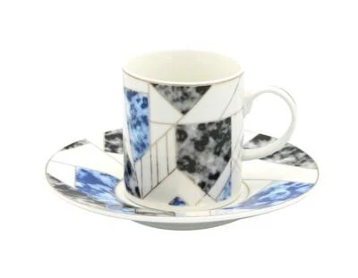 Porcelain China Espresso Turkish Coffee Demitasse Set of 6 Cups + Saucers  - Image 1 of 2