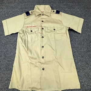 VINTAGE Boy Scouts of America Shirt Adult Small Beige US Made Button New Blank - Picture 1 of 11