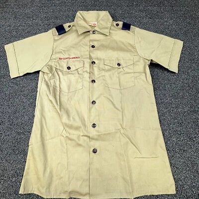 VINTAGE Boy Scouts of America Shirt Adult Small Beige US Made Button New Blank - Image 1 of 4