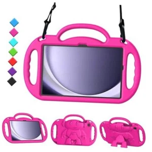 Kids Case for Samsung Galaxy Tab A9 Plus 11" Tablet, with Shoulder Strap, Pink - Picture 1 of 8