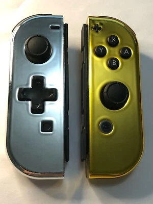 Custom Chrome Silver Gold Nintendo Switch Joy Con Joy-Con JoyCon controller DPAD - Image 1 of 4