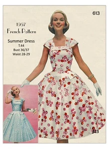 Vestido de verano de los años 50 patrón de costura francés - Imagen 1 de 2