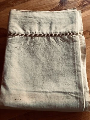 Ancien drap toile métis jours main : 280 X 220 cm/ neuf (ref A49 ) - Photo 1/4