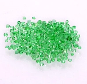 Natural Emerald Round Cut 1 mm Lot 100 Pcs Calibrated Loose Gemstones - Picture 1 of 3