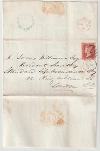 1858 CHATHAM SIDEWAYS DUPLEX & UDC ORDNANCE PLACE SUB PO Wm HURST HMS WELLESLEY - Picture 1 of 2