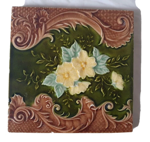 PILKINGTON ART NOUVEAU FLORAL DESIGN 6 INCH TILE (B) Cover