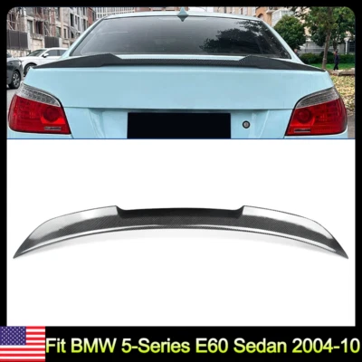 Rear Trunk Spoiler Wing Lip M4 Style For BMW E60 535i 2004-2010 Carbon Look ABS Foto 1 de 4