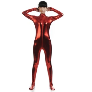 Girls One Piece Metallic Jumpsuits Shiny Bodysuit Leotard Dancewear Costumes Fit - Picture 1 of 25