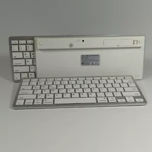 Bluetooth Apple Android Windows Wireless Bluetooth Keyboard BK-3001 Silver/White - Picture 1 of 11