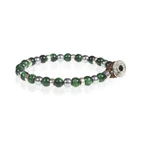 Bracciale gerba 136 UNISEX ARGENTO CON PIETRA VERDI - Imagen 1 de 2