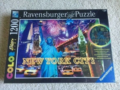 RAVENSBURGER PUZZLE "NEW YORK CITY" 1200 PIECES GROWS MULTI-COLORED IN THE DARK - Image 1 of 2