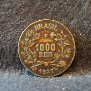 1927 Brazil 1000 reis, Liberty / Abundance goddess, KM-525 (BR4) - Picture 1 of 6
