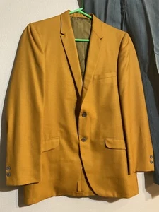 Vtg Mens Suit Coat Slacks Amalgamated Union Gold Jacket H.I.S Press Free Pants33 - Picture 1 of 15