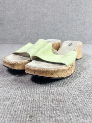 Sandalias Seychelles 8 Mujer Verde Marrón Cuero Crok Sin Cordones Plataforma Comodidad Foto 1 de 4